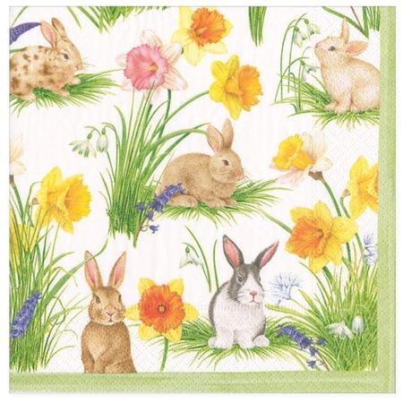 Paper Beverage Napkins Bunnies & Daffodils