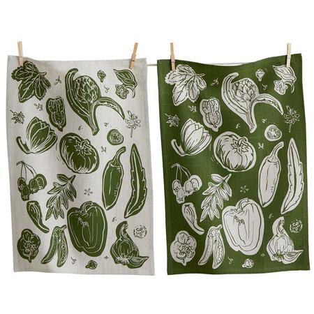 Canyon Print Kitchen Towels Set/2 Vegetables