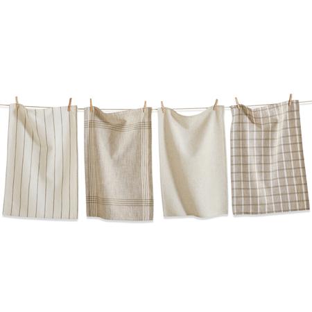 Canyon Woven Kitchen Towels Set/4 White