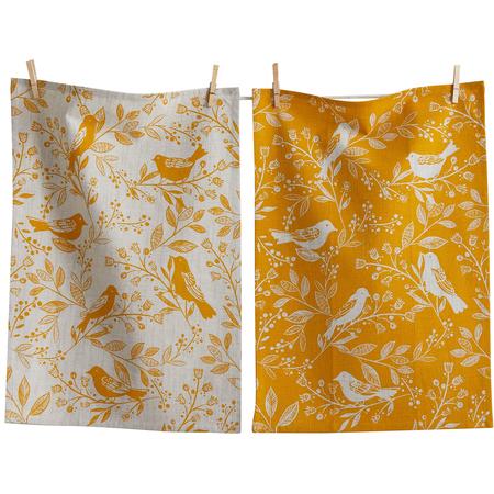 Canyon Print Kitchen Towels Set/2 Ochre