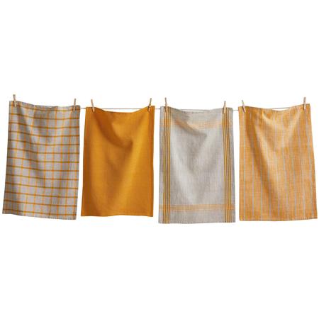 Canyon Woven Kitchen Towels Set/4 Ochre