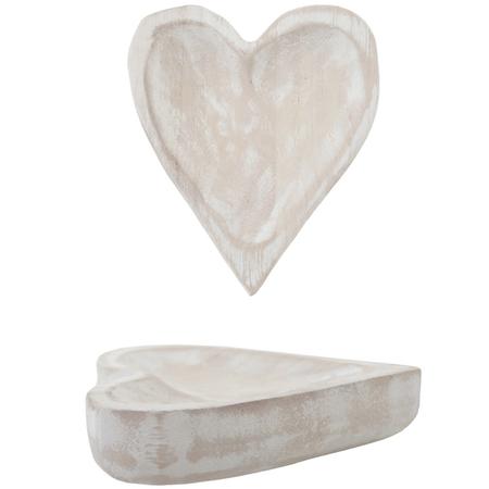 Carved Wood Heart Dish