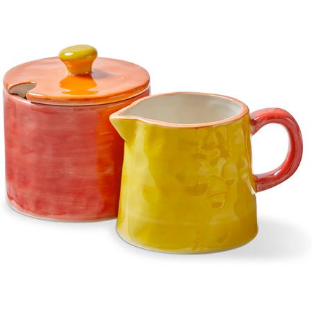 Color Block Cream & Sugar Set Orange/Yellow
