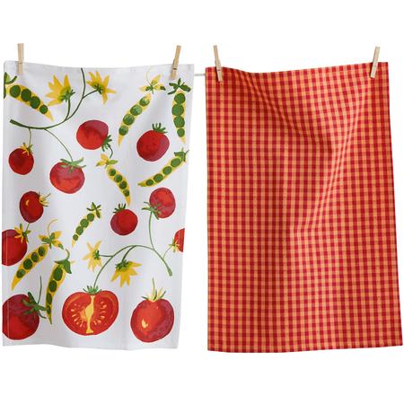 Tomatoes & Peas Kitchen Towels Set/2