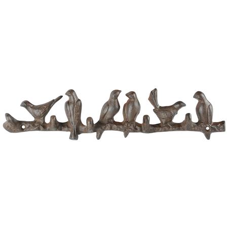 Birds In A Row Cast-Iron Hook Rack
