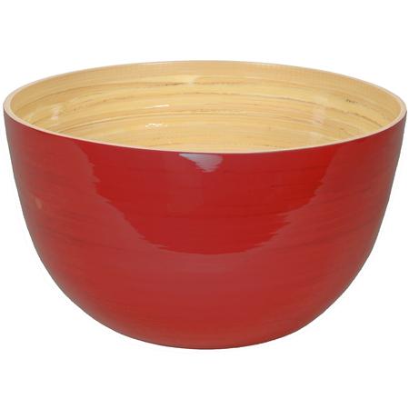 Bamboo Deep Salad Bowl Red
