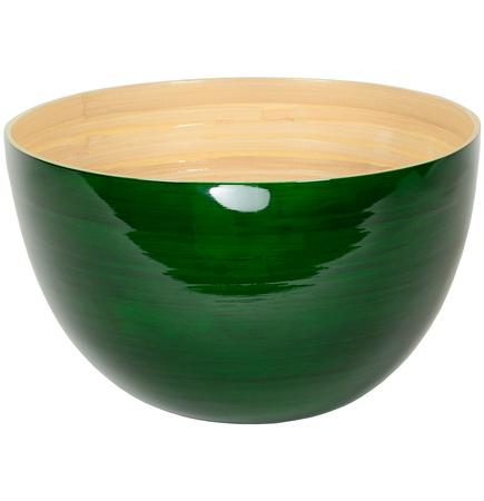 Bamboo Deep Salad Bowl Dark Green