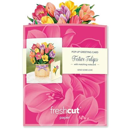 Mini Pop-Up Greeting Card Festive Tulips
