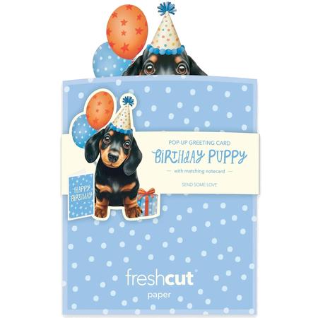 Mini Pop-Up Greeting Card Birthday Puppy