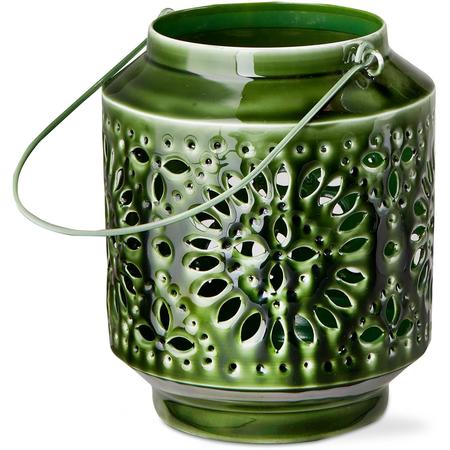 Aura Candle Lantern Green