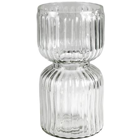 Ribbed Glass Bulb Vase