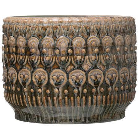 Embossed Stoneware Planter