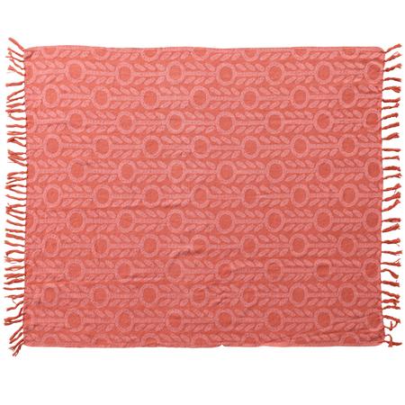 Raspberry Jacquard-Weave Throw