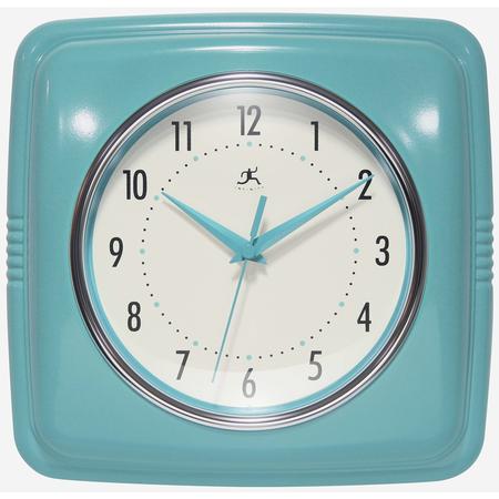 Retro Square Wall Clock Turquoise