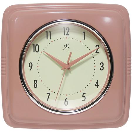 Retro Square Wall Clock Terra Cotta