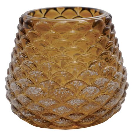 Glass Pinecone Votive Candle Holder Gold
