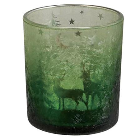 Laser-Etched Mercury Glass Votive Holder Small