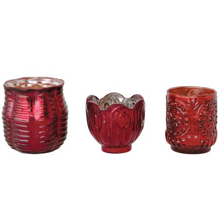 Embossed Mercury Glass Votive Holder