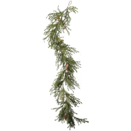 Faux Cedar Garland With Pinecones