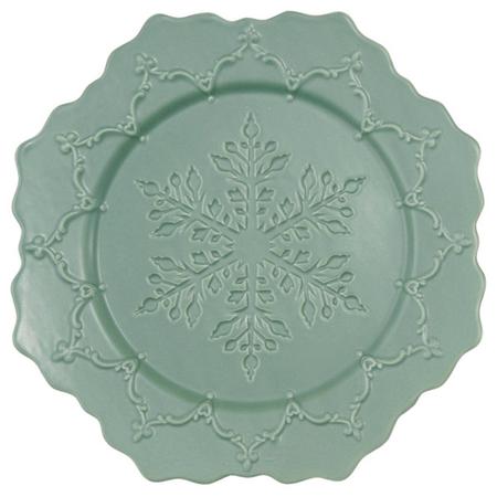 Ceramic Snowflake Plate Green