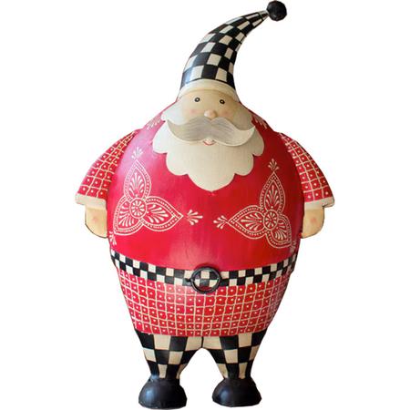 Roly Poly Metal Santa Large