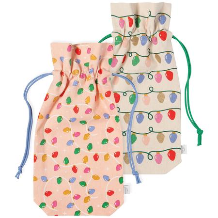 Holiday Glow Cloth Wine Bag