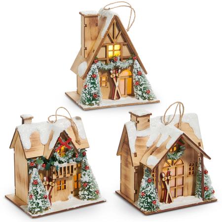 Lighted Ski Chalet Ornament