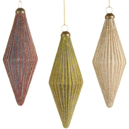 Glittered Glass Finial Ornament