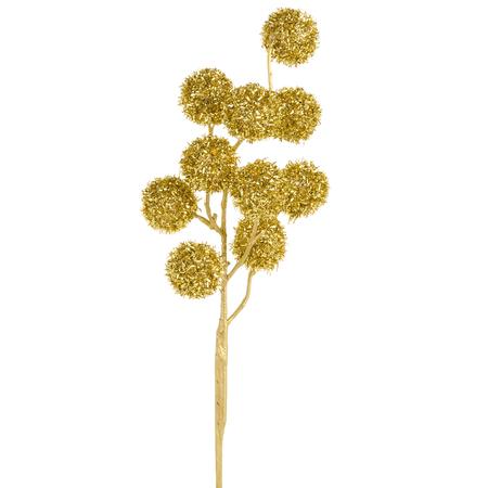 Gold Tinsel ball spray 15.5”.