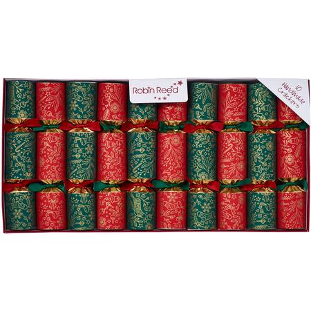 Robin Reed 10” Christmas Crackers Red & Green Set/10