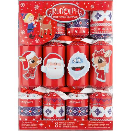 10” Christmas Crackers Rudolph Set/8