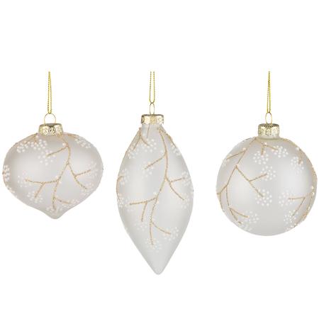Gold & White Glass Ornament