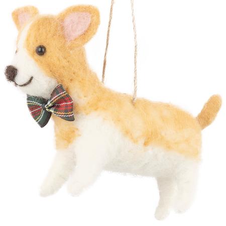 Felt Corgi Ornament 3.15”