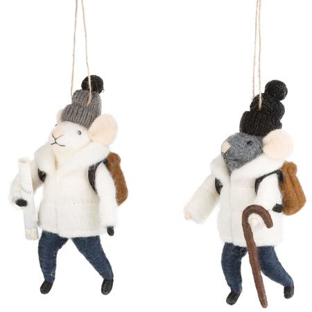 White Coat Mouse Felt Ornament