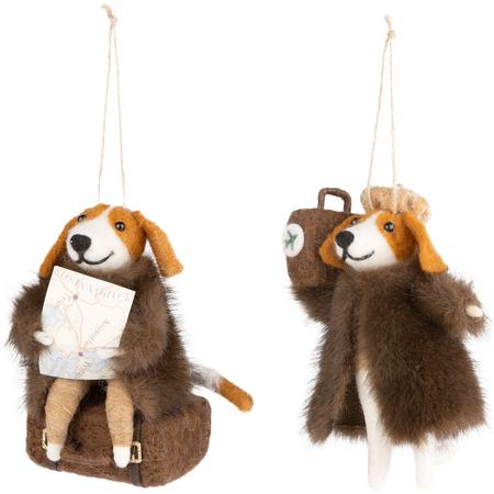Felt Traveling Dog Ornament