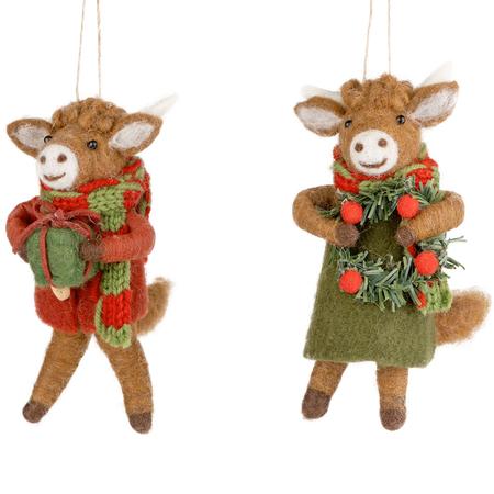 Felt Highland Cow Ornament