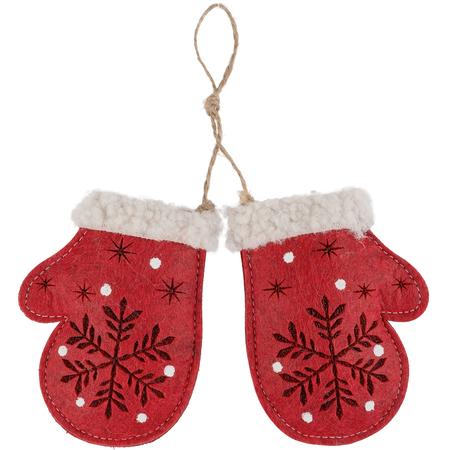 Felt Mittens Ornament 4”