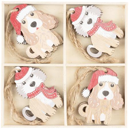 Christmas Dog Wood Ornaments Box/8