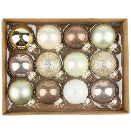 Mini Glass Ball Ornaments Box/12