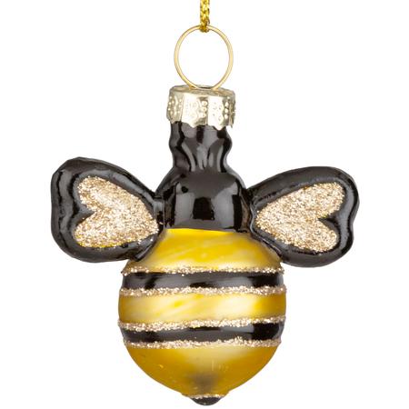 Glass Bee Ornament 2”