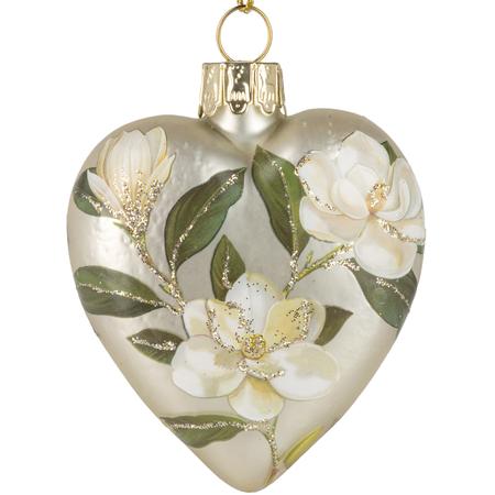 Glass Magnolia Ornament Gold