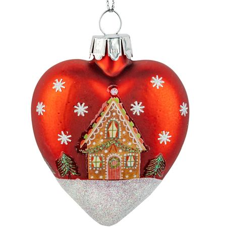 Glass Heart Ornament 3”
