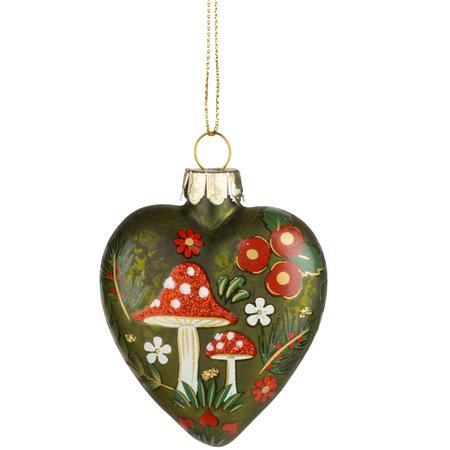 Glass Heart Ornament 2.5”