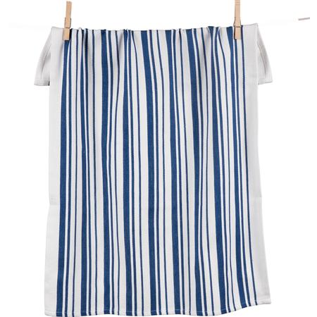Basketweave Kitchen Towel Blue