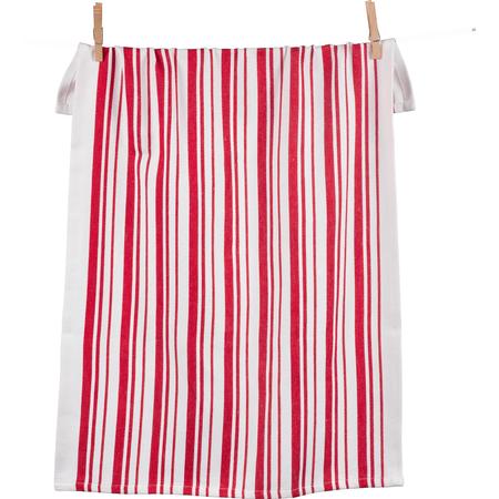Basketweave Kitchen Towel Red