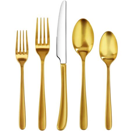 Rain II 20-pc. Flatware Set Gold