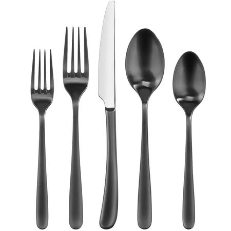 Rain II 20-pc. Flatware Set  Black