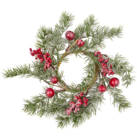 Frosted Fir Branch Candle Ring