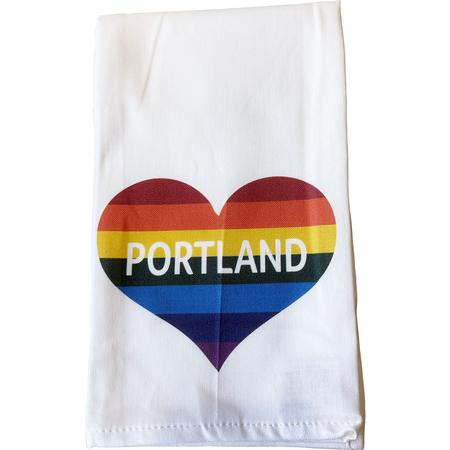 Rainbow Heart Portland Kitchen Towel