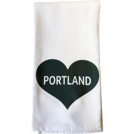 Green Heart Portland Kitchen Towel